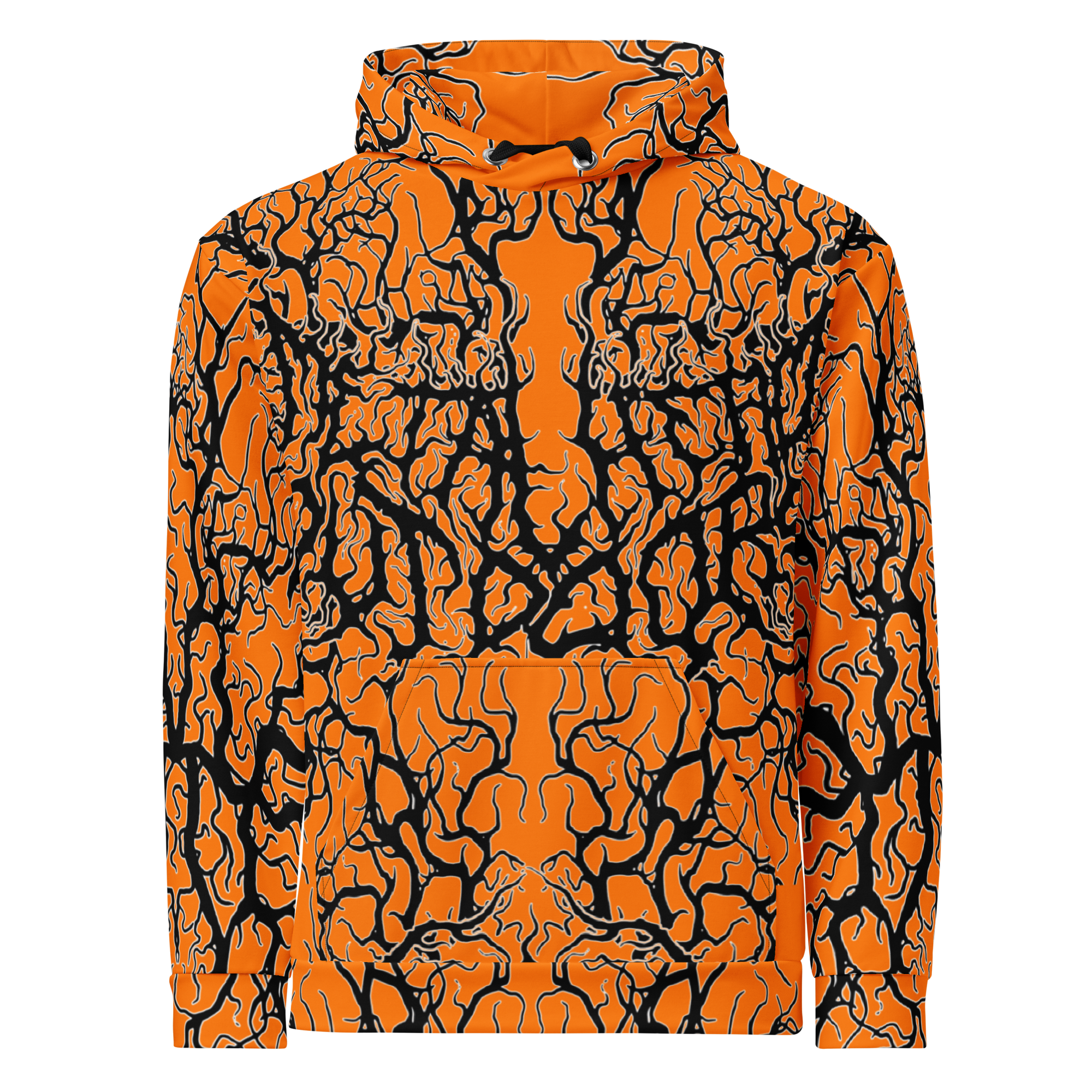 Solid Blaze Orange Deathmetal Camo Performance Hoodie – Metalhead
