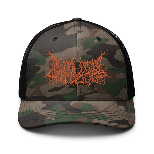 Embroidered Deathmetal Logo Camo Snapback