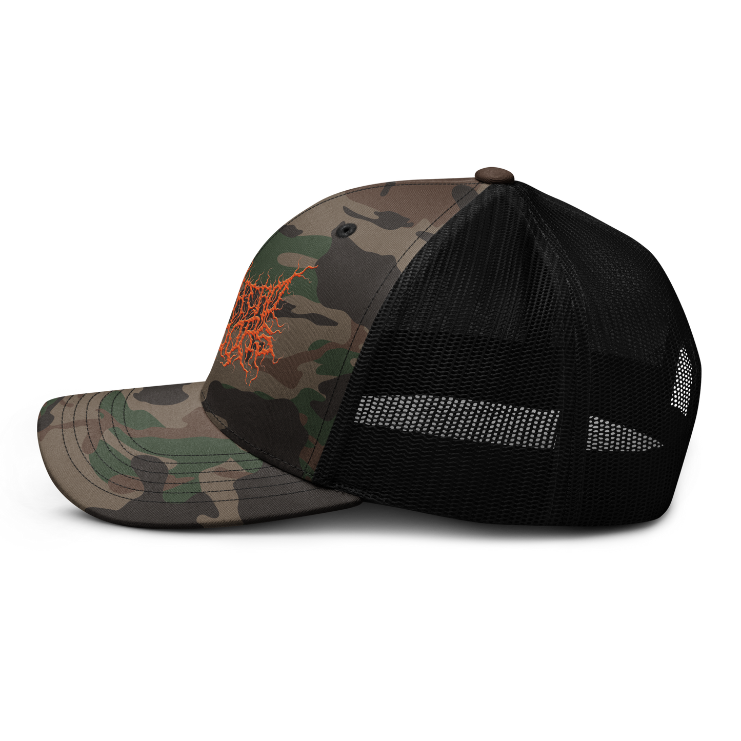 Embroidered Deathmetal Logo Camo Snapback