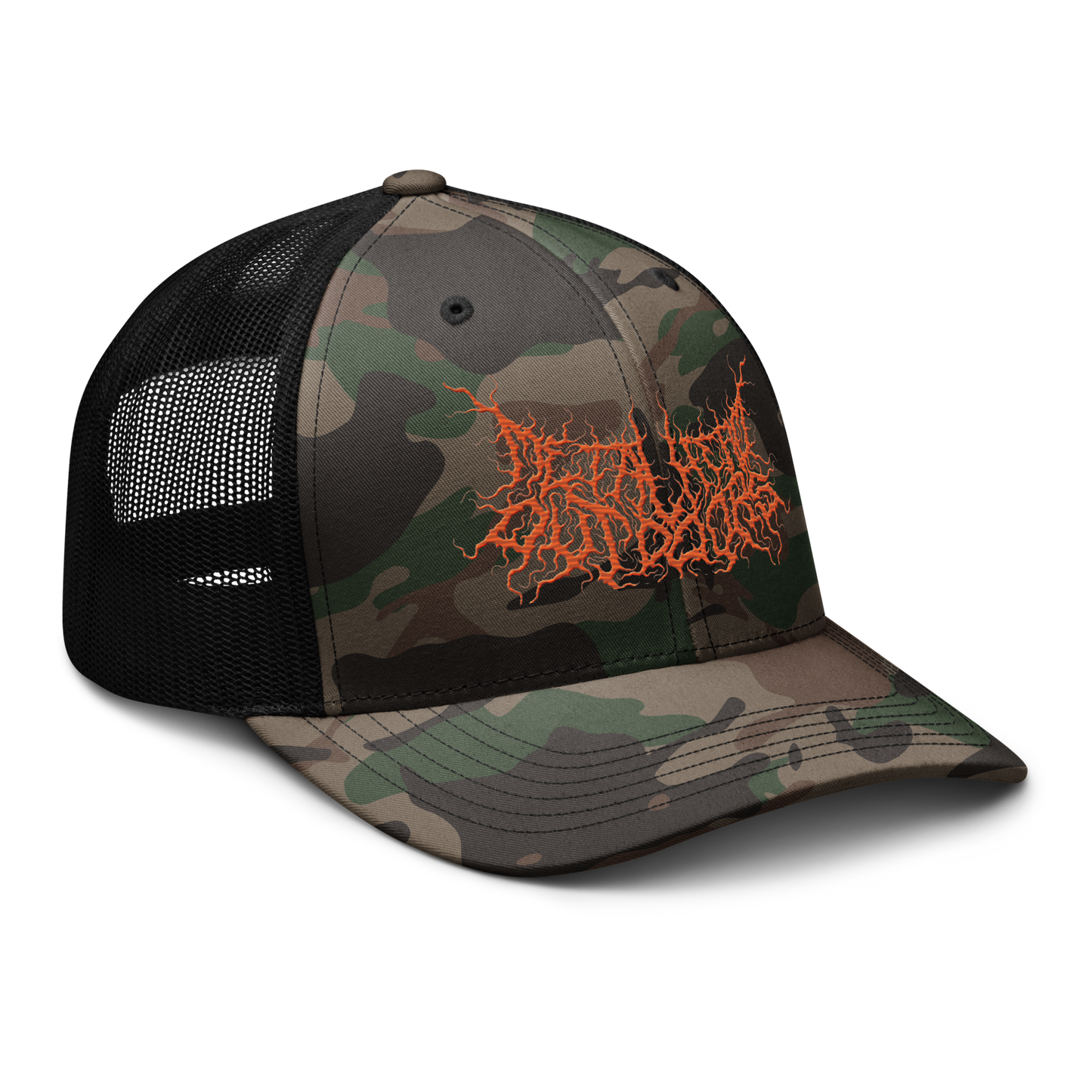 Embroidered Deathmetal Logo Camo Snapback