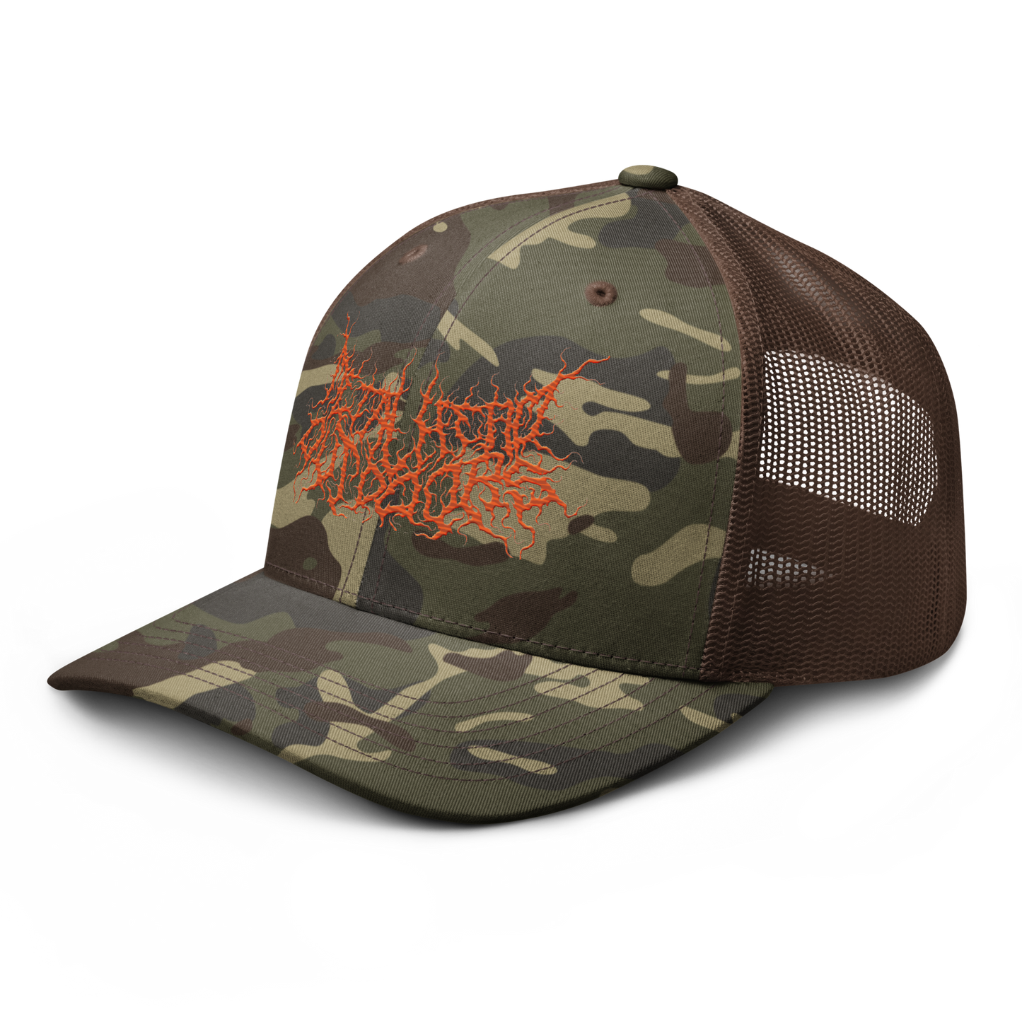 Embroidered Deathmetal Logo Camo Snapback