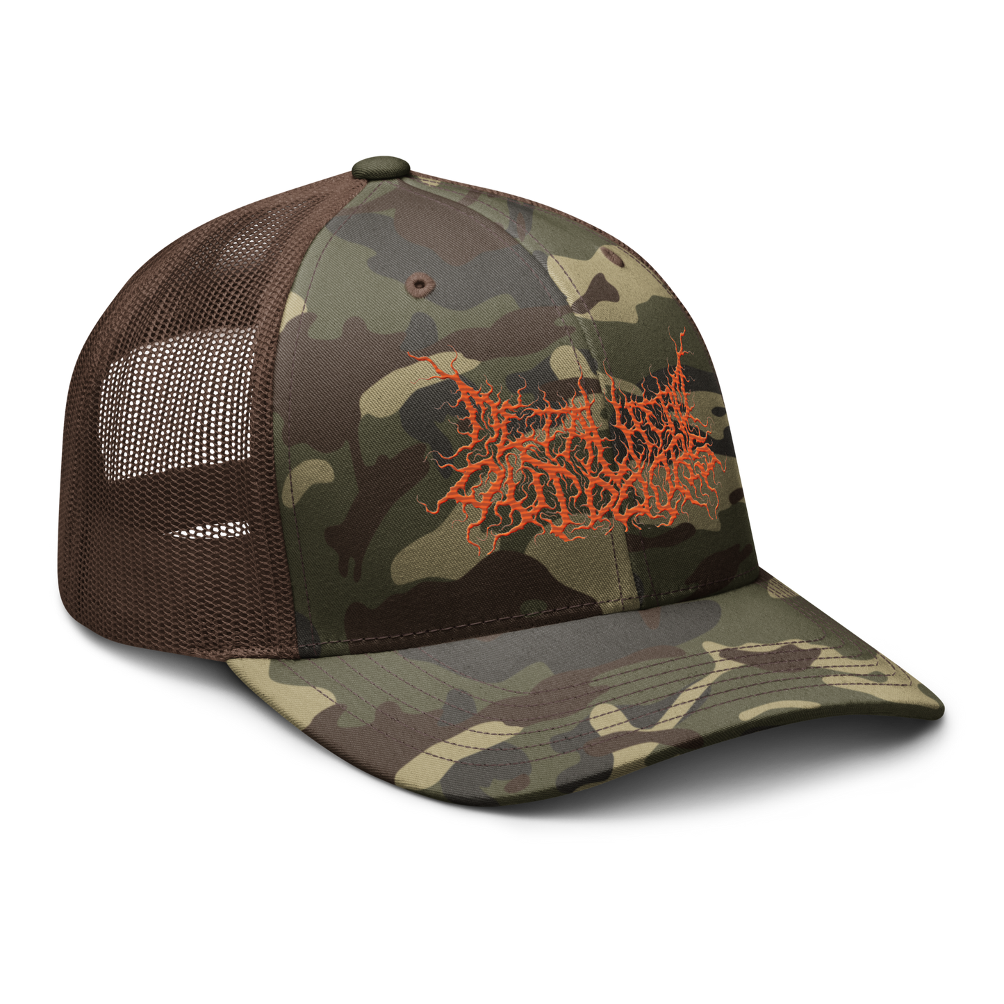 Embroidered Deathmetal Logo Camo Snapback