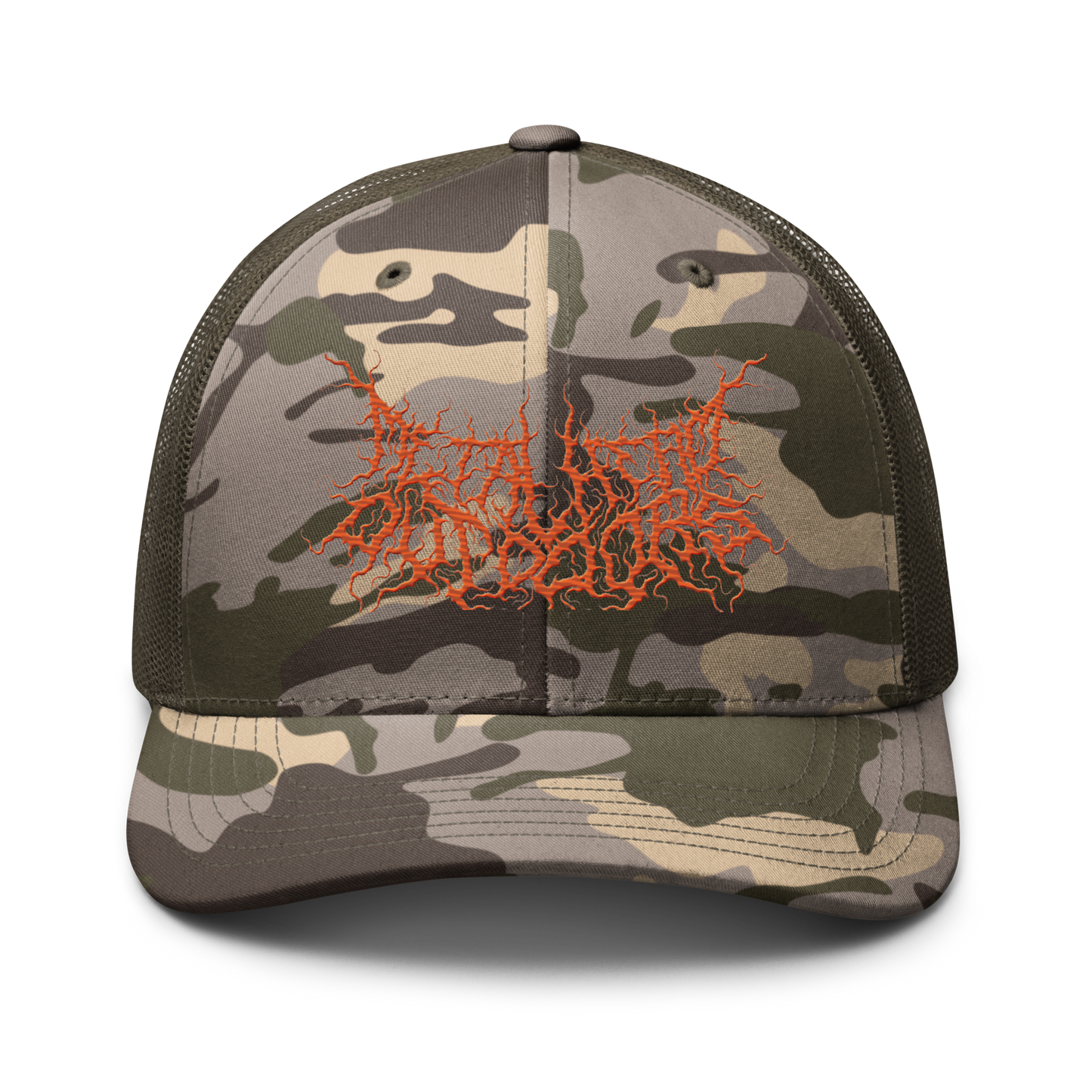 Embroidered Deathmetal Logo Camo Snapback