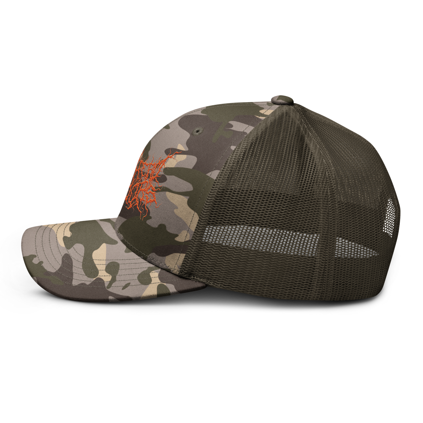 Embroidered Deathmetal Logo Camo Snapback