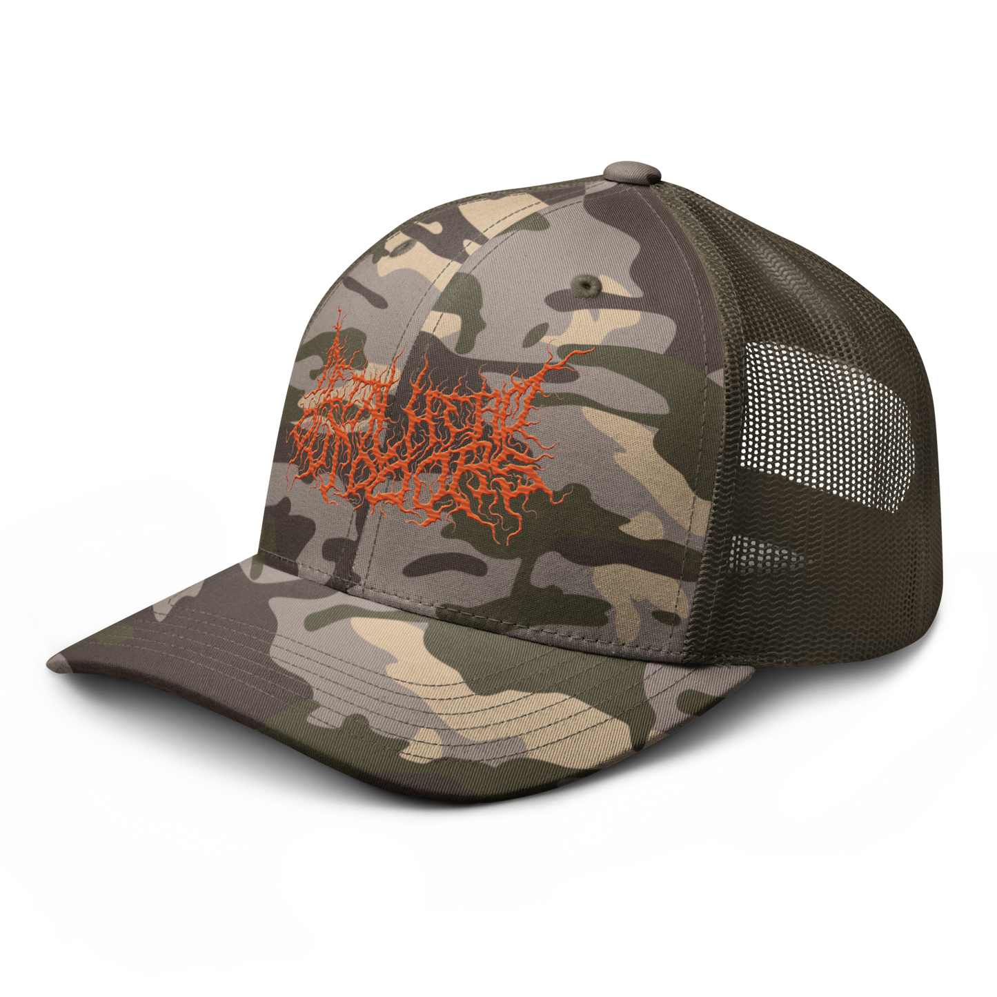 Embroidered Deathmetal Logo Camo Snapback